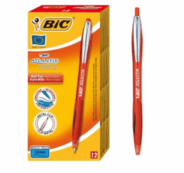 BALPEN BIC ATLANTIS METALEN CLIP ROOD artikel afbeelding