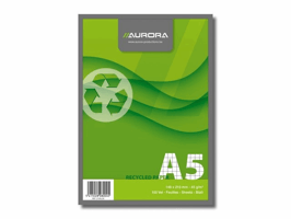 AURORA Recycled schrijfblok A5, geruit 5 mm (pak 10 stuks)
