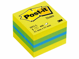 Memoblok Post-it 2051 51x51mm kubus lemon