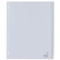 Kangaro O grijze kunststof tabbladen met venstertabs A4 23 rings (set 12 stuks)