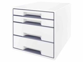 Leitz WOW CUBE ladenset, A4 Maxi, 4 laden, 287 x 270 x 363 mm, wit en grijs