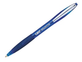 BiC Atlantis Soft Balpen, Medium Punt, 1 mm, Blauw (doos 12 stuks)