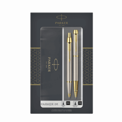 BALPEN EN ROLLERPEN PARKER IM BRUSHED METAL GT artikel afbeelding