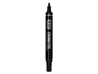 Pentel N50 Permanente Marker, Ronde Punt, 1,5 - 3 mm, Zwart (pak 12 stuks)