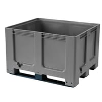 Palletcontainer van HDPE l x b x h = 1200x1000x790 mm, 3 lopers, gesloten