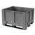 Palletcontainer van HDPE l x b x h = 1200x1000x790 mm, 3 lopers, gesloten, grijs artikel afbeelding