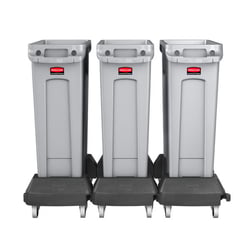 Afvalsorteerstation SLIM JIM® met kunststof trolley inhoud 3x60 l