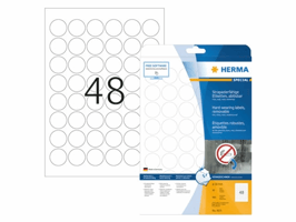 Etiket HERMA 4571 30mm rond folie wit 960 etiketten