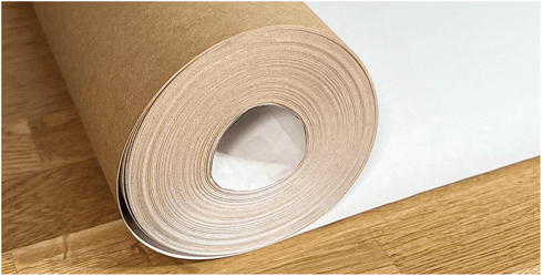 Stucloper Eco ca.125cm breed. Totale opervlakte 50m² Bruin/Wit 200-225g/m²
