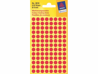 ETIKET AVERY ZWECK 3010 8MM ROOD 416ST artikel afbeelding