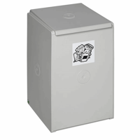 Afvalbak voor kringloopmateriaal van kunststof enkele bak met een inhoud van 60 l (Dekselkleur: lichtgrijs, als RAL 7035)
