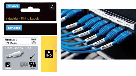 Dymo Rhino krimpkous 6mmx1.5m zwart op wit 18051 artikel afbeelding