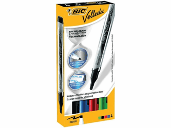 BiC Velleda Whiteboard marker Velleda Pocket Medium, assorti (doos 4 stuks) artikel afbeelding