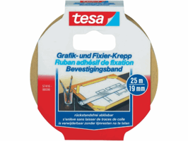 tesa® Afplaktape 19 mm x 25 m, asgat 76 mm (rol 25 meter)
