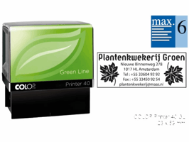 Tekststempel Colop 40 green line personaliseerbaar 6regels 59x23mm