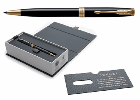 Balpen Parker Sonnet black lacquer GT medium
