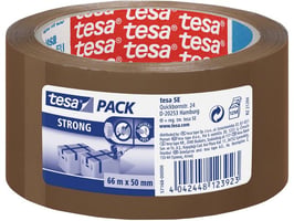 tesa® Verpakkingstape PP No Noise, 50 mm x 66 m, Bruin (pak 6 x 66 meter)