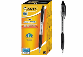 Balpen Bic Atlantis classic grip clic medium zwart