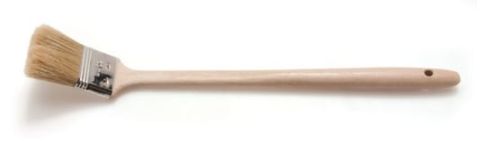Radiatorkwast, wit haar, ergonomische steel, 30 mm
