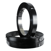 Staalband zwart gelakt AW, Amerikaanse wikkeling 19 mm. breed. Zwart