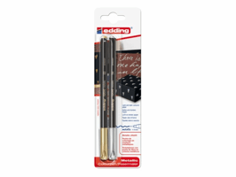 Fineliner edding 1200 053-054 fijn zilver en goud blister à 2 stuks