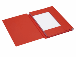 Dossiermap Secolor folio 3 klep 100% gerecycled karton 250 gr rood