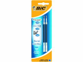 Gelschrijvervulling Bic voor diverse gelpennen medium blauw blister à 2 stuks