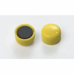 Ronde magneet, kunststof Ø 10 mm, VE = 60 stuks geel