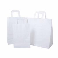 Papieren draagtas met platte handgreep 22+11x28cm, 70 grams, kleur wit