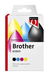 Inktcartridge Quantore alternatief tbv Brother LC3213 zwart+3kleur