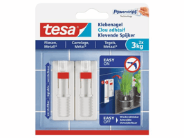 tesa® Powerstrips® kleefspijker voor tegels en metaal, 3 kg, wit (pak 2 stuks)