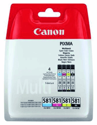 INKCARTRIDGE CANON CLI-581 ZWART + 3 KLEUREN artikel afbeelding