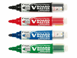 Viltstift PILOT Begreen whiteboard rond medium assorti etui à 5 stuks