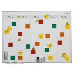 Taskboard voor Scrum en Kanban met 5 banen b x h = 1200x900 mm
