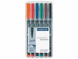Viltstift Staedtler Lumocolor 317 permanent M set à 6 stuks
