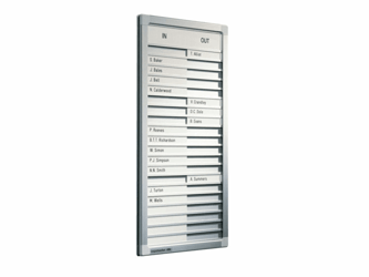 INFOBORD LEGAMASTER AAN/AFWEZIG 54X28CM 20 POSITIES artikel afbeelding