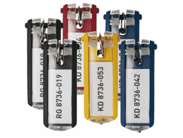 Sleutellabel Durable met ring assorti 6 stuks