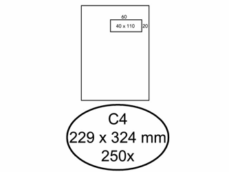 ENVELOP QUANTORE VENSTER C4 VR40 ZK 120GR WIT artikel afbeelding