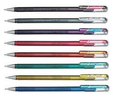 Gelschrijver Pentel K110 Dual Metallic display à 8 kleuren