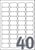 Etiket Avery L7654-100 45.7x25.4mm wit 4000 etiketten