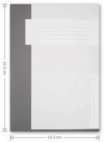 Trias dossiermap zonder elastiek - Folio. Buitenmap hoogte 34,5 cm, vulcapaciteit 6 cm, 400 grams karton, kleur grijs.
