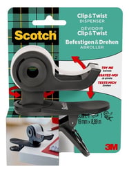Plakbandhouder Scotch Clip C19 + 1rol magic tape donkergrijs artikel afbeelding