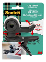 Plakbandhouder Scotch Clip C19 donkergrijs + 1 rol magic tape 19mmx8.89m