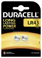 Batterij Duracell knoopcel 2xLR43 alkaline Ø11,6mm 2 stuks artikel afbeelding