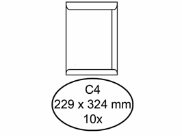 Envelop Quantore akte C4 229x324mm zelfklevend wit 10 stuks