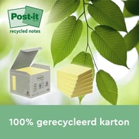 Memoblok Post-it 653 38x51mm recycled geel