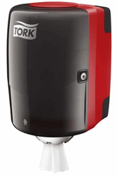 Tork Centerfeed Poetspapier Dispenser Kunststof Zwart/Rood M2 - Tork 659008 artikel afbeelding