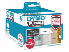Etiket Dymo LabelWriter industrieel 25x25mm 2 rollen á 850 stuks wit