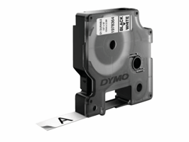 Labeltape Dymo D1 1978364 12mmx5.5m polyester zwart op wit