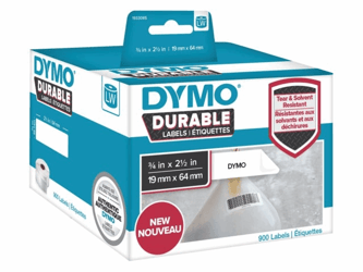 LABEL ETIKET DYMO DURABLE 19330 64MMX19MM WIT artikel afbeelding